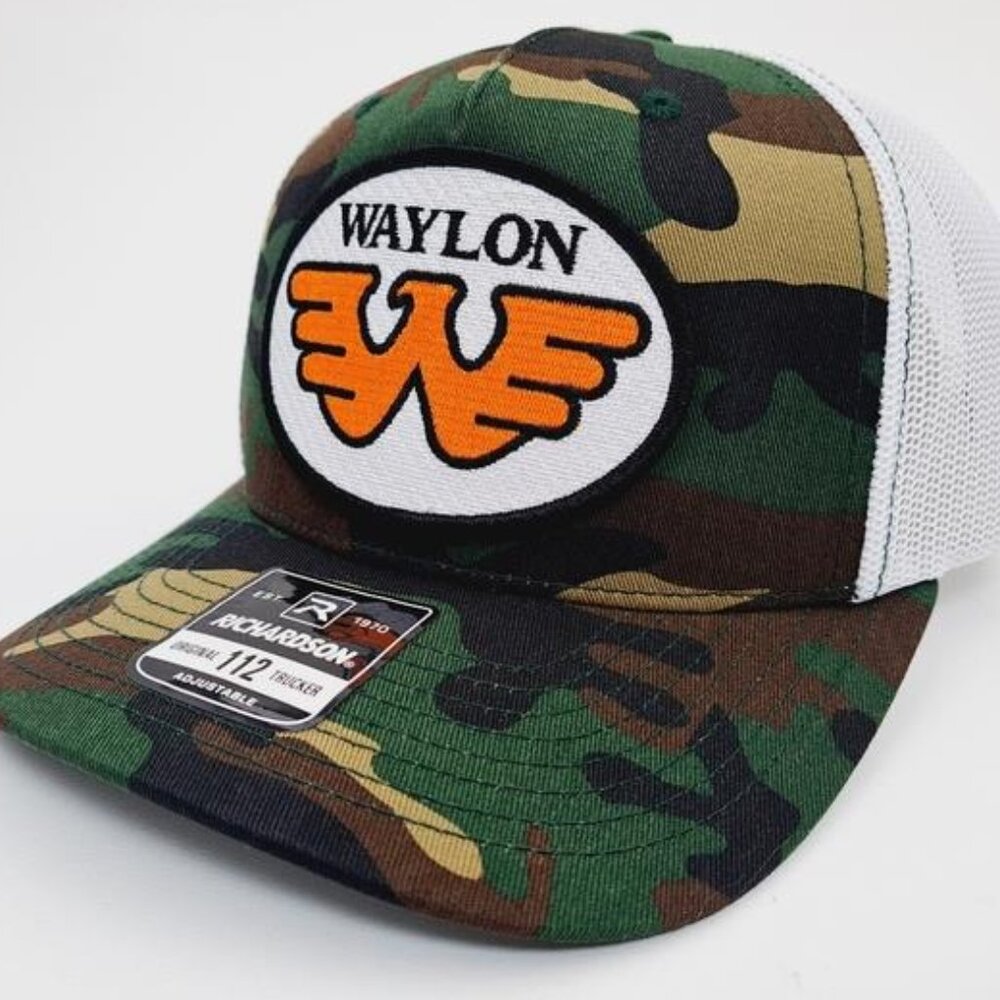 Retro Country Outlaw Waylon Patch Richardson 112 Curved Bill Mesh Hat 70s Cap